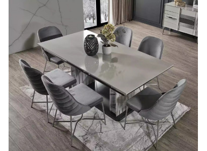 Graue Eszimmermöbel Esstisch Stühle Set Essgruppe Modernes Möbel