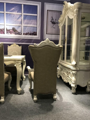 Stuhl Thron Sessel Holz Set Esszimmer Designer Antik Stil Rokoko Barock