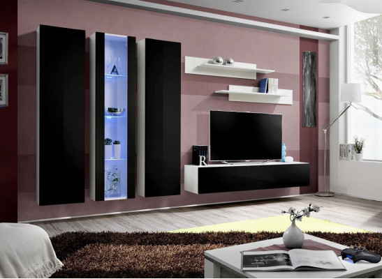 Wohnwand Luxus Wohnzimmer Möbel Komplette Set 6 tlg Designer Einrichtung