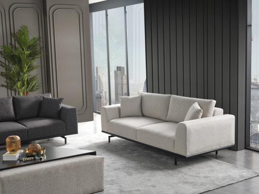 Komplette Couchgarnitur Sofa Sofas Sessel Grau Sofagarnitur Set 4tlg