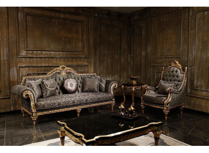 Klassische Chesterfield Sofagarnitur 3+1 Sitzer Designer Couchtisch 3tlg