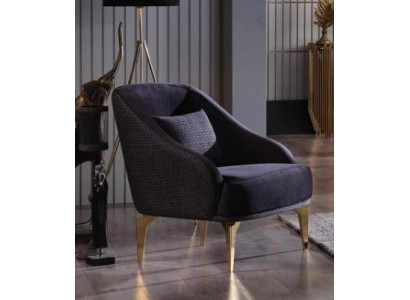 Sessel Wohnzimmer Modern Desiger Neu Möbel Schwarz Sitz Polster Stoff