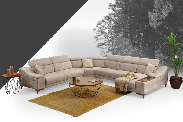 Ecksofa Sofa U-Form Polstersofa Couch Garnitur Ecksofas Modern Wohnzimmer