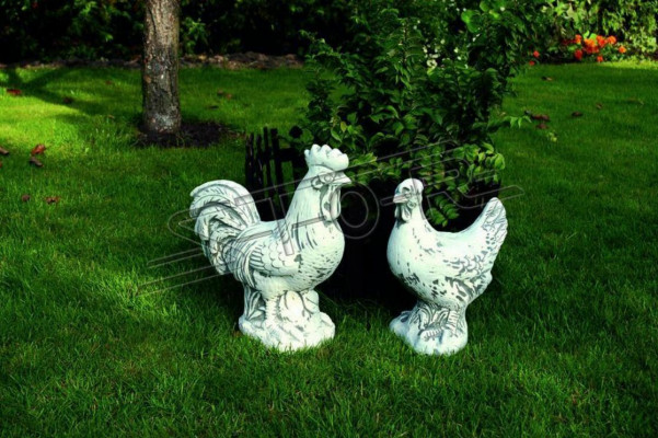 Garten Dekoration Huhn Terrasse Stein Figuren Figur Weiß Dekorative Statue
