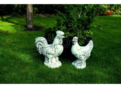 Garten Dekoration Huhn Terrasse Stein Figuren Figur Weiß Dekorative Statue