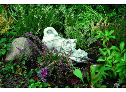 Garten Dekoration Katze Statue Skulptur Figuren Weiß Skulpturen Design