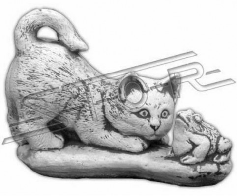 Garten Dekoration Katze Statue Skulptur Figuren Weiß Skulpturen Design