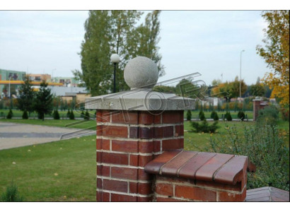 Garten Mauer Zaun Säulen Krone Dekoration Mauerwerk Kronen Grau Rund Figur