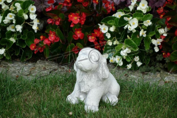 Garten Weiß Dekoration Hund Terrasse Stein Figur Figuren Dekorative Statue