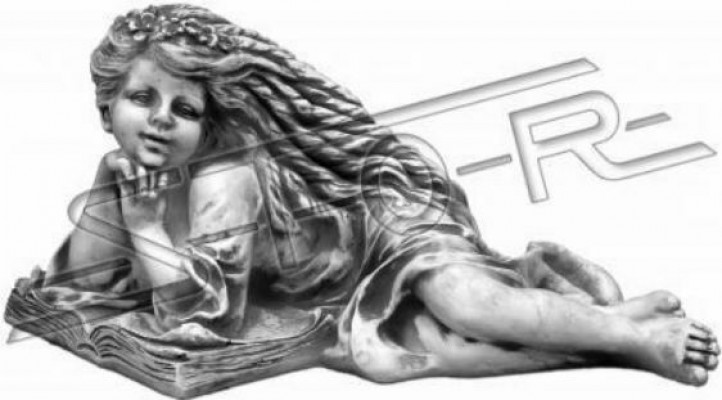 Gartenfigur Engel Garten 26cm Teichfigur Menschen Steinguss