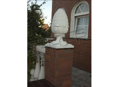 Gartenfigur Figur Stein Deko Garten Säule Skulptur Design Blume Abstrakt Neu