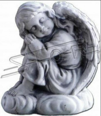 Grabengel Kreuz Grab Deko Grabschmuck Dekoration Stein Statue Klassisch