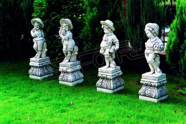 Junge 70cm Figur Statue Figuren Skulptur Statuen Garten Weiß Dekoration