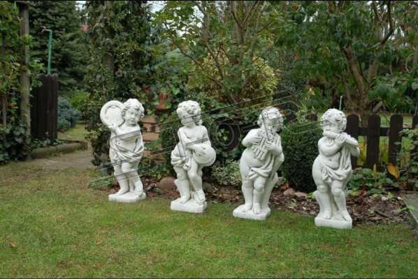 Junge 70cm Figur Statue Figuren Skulptur Statuen Weiß Garten Dekoration