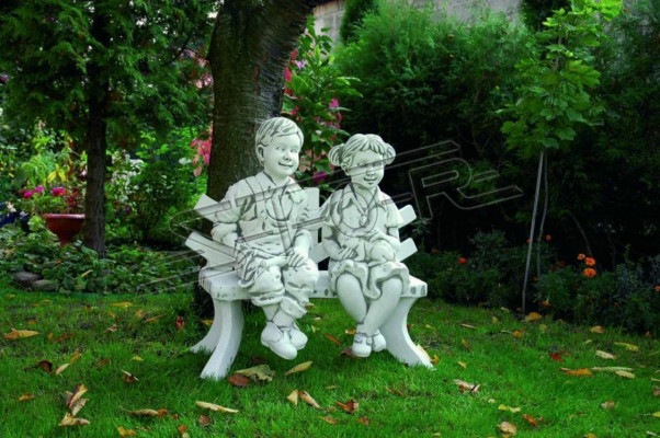 Junge Bub Sitzende Figur Statue Figuren Skulptur Statuen Garten
