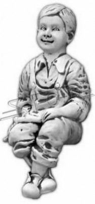 Junge Bub Sitzende Figur Statue Figuren Skulptur Statuen Garten