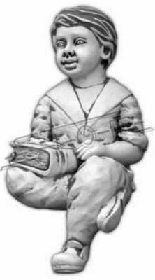 Junge Sitzende Figur Statue Figuren Skulptur Dekorative Statuen Garten