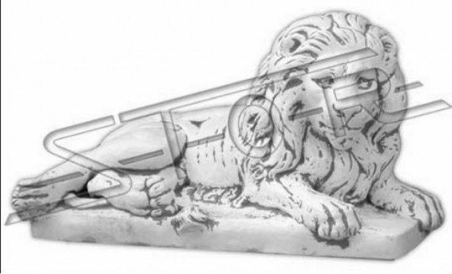 Löwe Liegend Statue Figur Garten Terrassen Dekoration Skulptur Antik