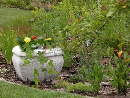Natur Blumenkübel Pflanz Kübel Dekoration Garten Vasen Figur Blumentöpfe
