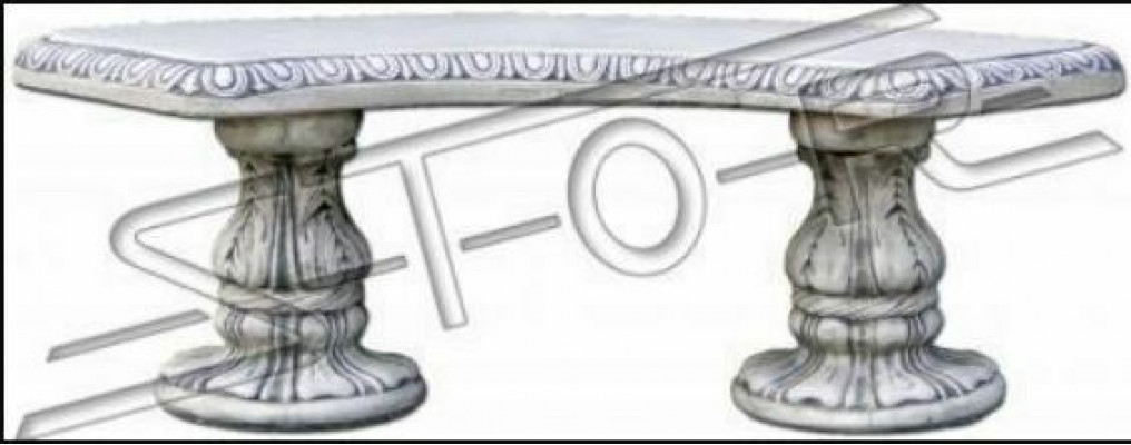 Stein Bank Runde Bänke Garten Terrasen Möbel 135cm Statue