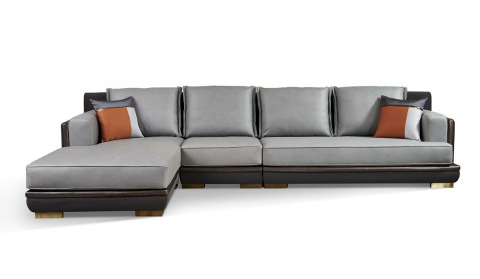 Corner Sofa Leather Sofa Upholstered Suite Modern Couch Living Landscape L shape Design