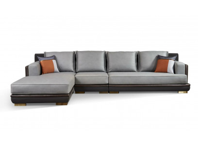Corner Sofa Leather Sofa Upholstered Suite Modern Couch Living Landscape L shape Design