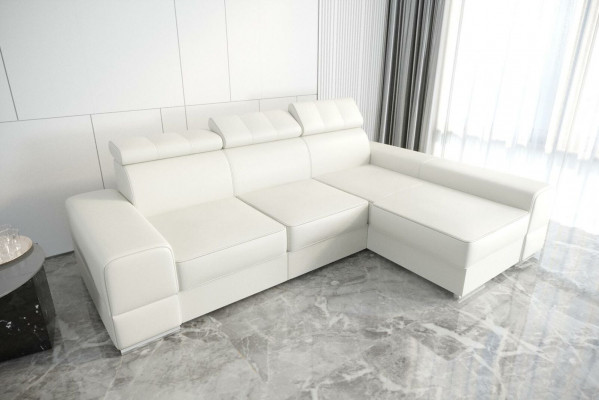 Design Ecksofa L-Form Couch Leder Beige Wohnzimmer Elegant Luxus Moderne Möbel