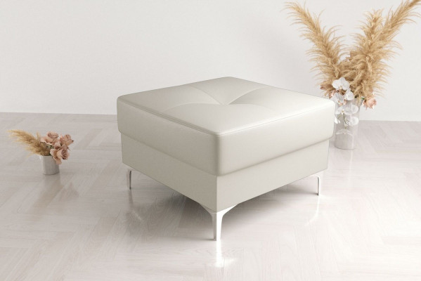 Hocker Textil Neu Modern Weiß Farbe Klein Design Stoff Fußhocker Pouffe Samt