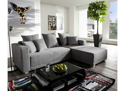 Ecksofa L Form Sofa Couch Polster Sofas Wohnlandschaft Stoffsofa Hocker Couchen