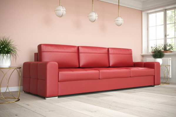 Polster Modern Textil Stoff Sofas Dreisitzer Sofa 3 Sitzer Bettfunktion Design