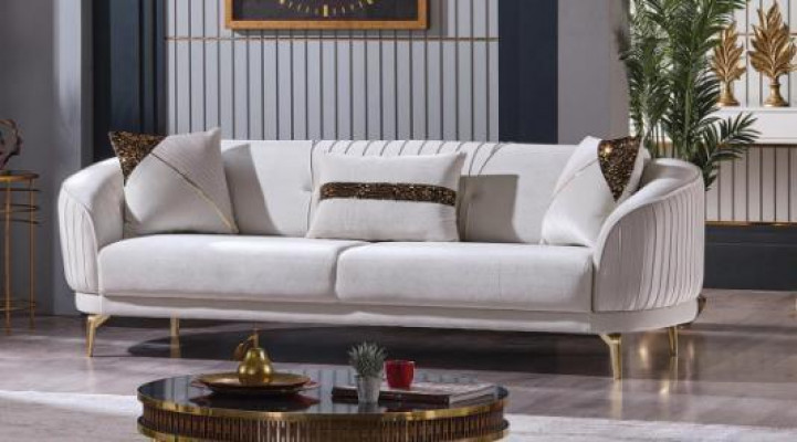 Luxus Wohnzimmergarnitur Moderne Edelstahlsofas Polstermöbel Dreisitzer