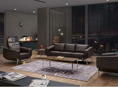 Sofagarnitur 3+1 Sitzer Set Design Sofas Polster Couchen Kunstleder Relax