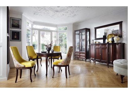 Wohnzimmer Vitrine Schrank Kommode Spiegel klassisches Set 3tlg Holz