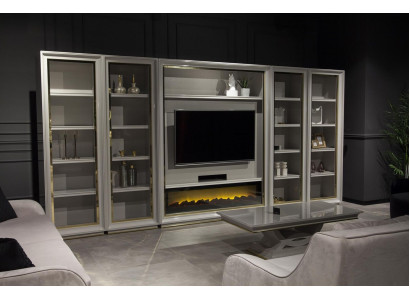 Massiver Designer-Wandschrank für das Wohnzimmer in elegantem Weiß