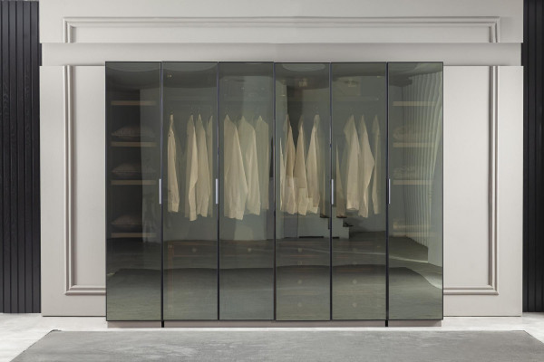 Glas Kleiderschrank Schlafzimmer Bett Nachttische 4tlg. Set Komplett