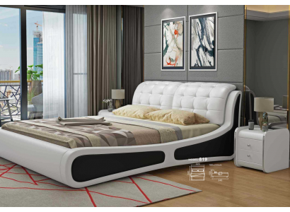 Bett Polster Design Luxus Doppel Betten Weiß 180x200cm Schlaf Zimmer Leder