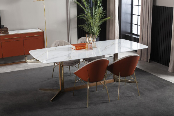 Luxus Esstisch Italienische Designer Möbel Einrichtung Tisch mit 4 Stühlen