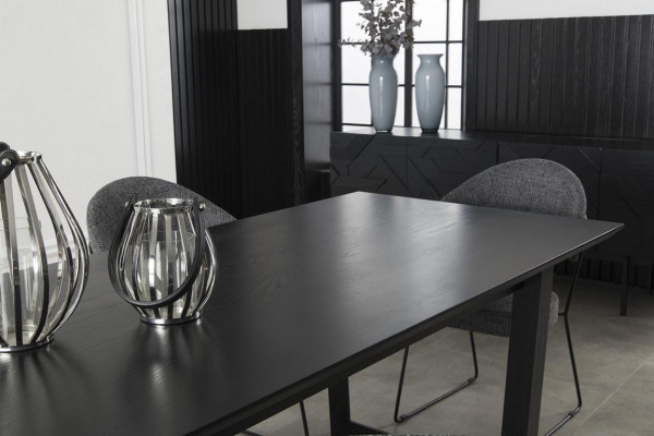 Essgarnitur Schwarzes Esszimmer Set Anrichte Schrank Stühle Esstisch Essgruppe
