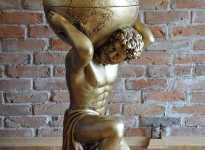 Antik Stil Klassischer Globus Atlas Minibar Bar Wein Regal Statue Skulptur Deko