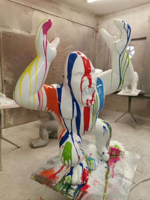 Statuen Dekoration Deko Gorilla Garten Neu Designer Figur Statue Moderne Figuren