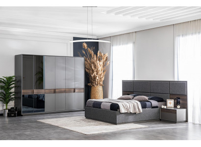Bett 2x Nachttisch Kleiderschrank 4tlg.Set Schlafzimmer Luxus Neu