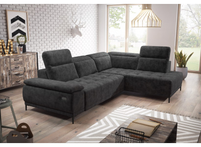 Automatik Ecksofa Sofa Couch Design Couch Polster Textil Modern L-Form Stoff Neu