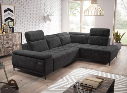 Automatik Ecksofa Sofa Couch Design Couch Polster Textil Modern L-Form Stoff Neu