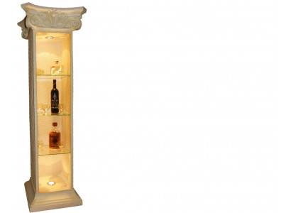 XXL Vitrine Bar Regal Glas Bodenfase Schrank Vitrinen Säule Wohnzimmer 1851 Neu