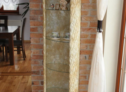XXL Medusa Antik Stil Vitrine Bar Boden Vase Schrank Vintrinen Säule 181cm Neu
