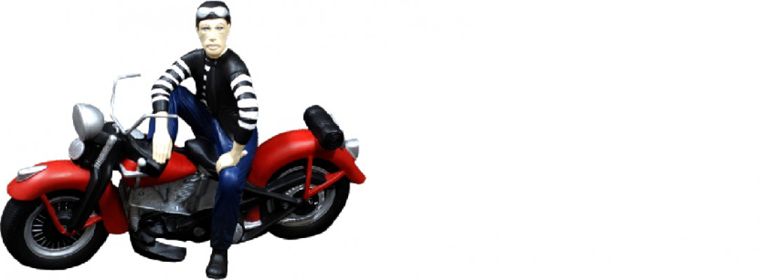 Design Motorradfahrer Figur Statue Skulptur Figuren Skulpturen Dekoration 5687