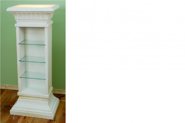 Design Vitrine Regal Glas Säule Vitrinen Regale Lampe Schrank Wohnzimmer 6893