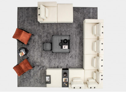 Wohnzimmer Möbel Polstergarnitur Wohnlandschaft Ecksofa Sessel Textilsofas