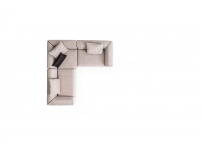 Ecksofa Beige L-Form Wohnlandschaft Eckcouch Sofa Moderne Couch