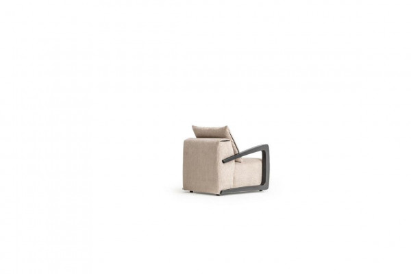 Moderne Sofagarnitur L-Form Couch mit Sessel Graue Eck Couch Textilsofa